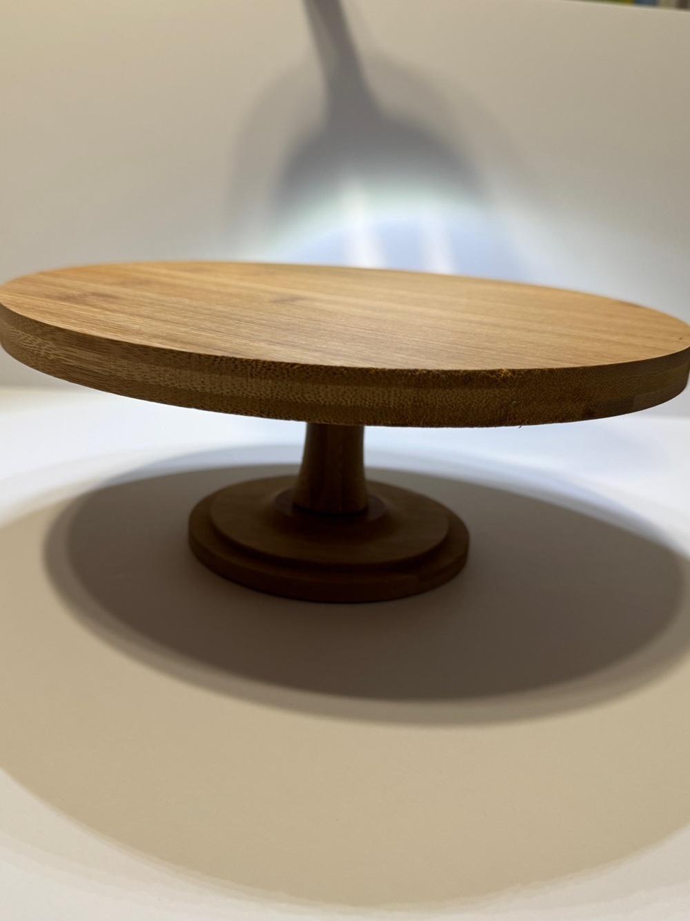 Natural Wood Pedestal Cake Stand - Classic Brown